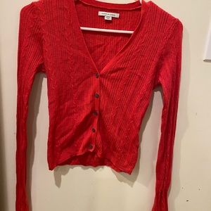 Long sleeve red knit top